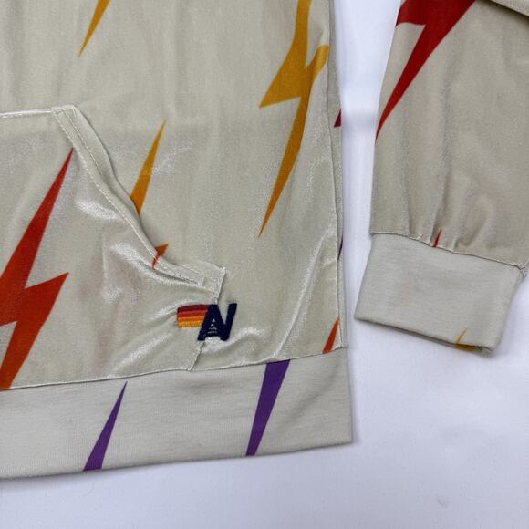 Aviator Nation Hoodie Womens XL Lightning Bolt Full Zip Velvet Jacket USA Velvet - Picture 4 of 12